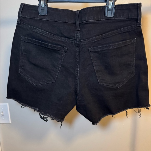 Old Navy Black Jean Shorts Distressed Cut-Off Style - Picture 2 of 4